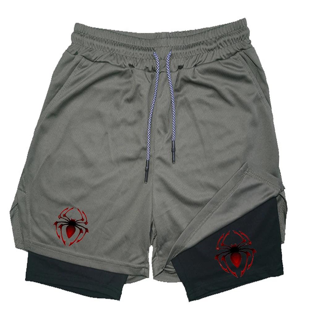 Шорты для Муай Тай Кикбоксинга ММА Паук Мужские Женские Унисекс Повседневные Спортивные Двухслойные Быстросохнущие Дышащие Тренировочные Спортивные Для Зала Фитнеса Тренировок