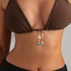 Zinc Zinc Alloy Beaded Key Chain DIY Bikini Buckle Cute Fish Conch Shell Keychain  Bag Pendant