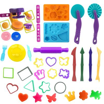Формы для игры в тесто, инструменты для малышей, креативная лапша, тарелка, нож, вилка, резак, пластилин, глина, кухонные наборы, детские игрушки