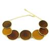 [P6441] - Designer Necklace 'Nora' Golden Brown - 54 Cm 50 Mm