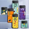 Пика Покемун Милый Чехол для Телефона для Samsung Galaxy Z Flip 3 4 5G Модный Z Flip3 Роскошный Черный Жесткий Задник Телефон Коке Чехол