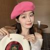 Wool Beret Women's Spring and Autumn Retro All Match Solid Color Autumn and Winter Woolen Painter's Hat Makes Your Face Smaller