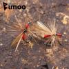 Bimoo 6pcs #12 Blood Ant Fly Black Hackle Ant Dry Fly Barbless Black Nickle Hook Artificial Lure Bait for Trout Panfish Fishing