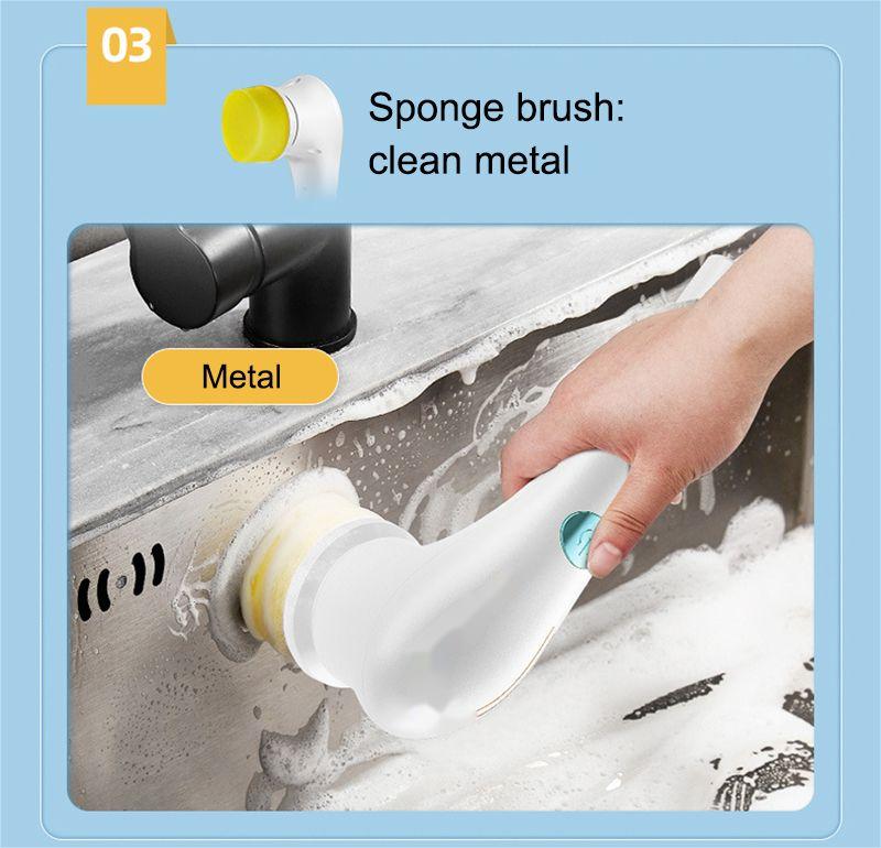 5 In 1 Electric Cleaning Brush Scrubber 360 Rotary Dishwashing Brush For Bathroom Kitchen Home Cleaning Tool Wash Shoe Usb Charging