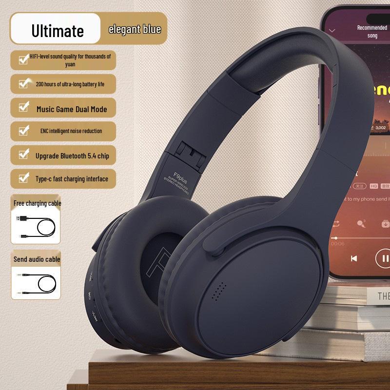 Беспроводные накладные Bluetooth-наушники с аккумулятором на 200 часов, шумоподавлением и функциями для игр, для использования со спортивными устройствами, мобильным телефоном и компьютером
