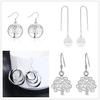 4 pair/LOT  Sterling  Earring Set  Color Fashion Charms Earrings for Women Lady Girl Wedding Jewelry  Cute