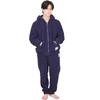 Luanna Jena Loungewear Pajama Long Sleeves Birthday QWHIM01 Men's Set, Fluffy, Zip-Up Front, & Pants, Gift, (L, Navy)