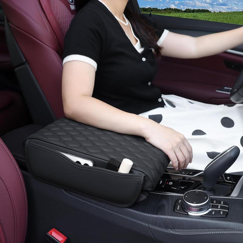 Кожаный универсальный чехол для подлокотника автомобиля, центральная консоль, защитная накладка на подлокотник, кожаный ящик для консоли автомобиля