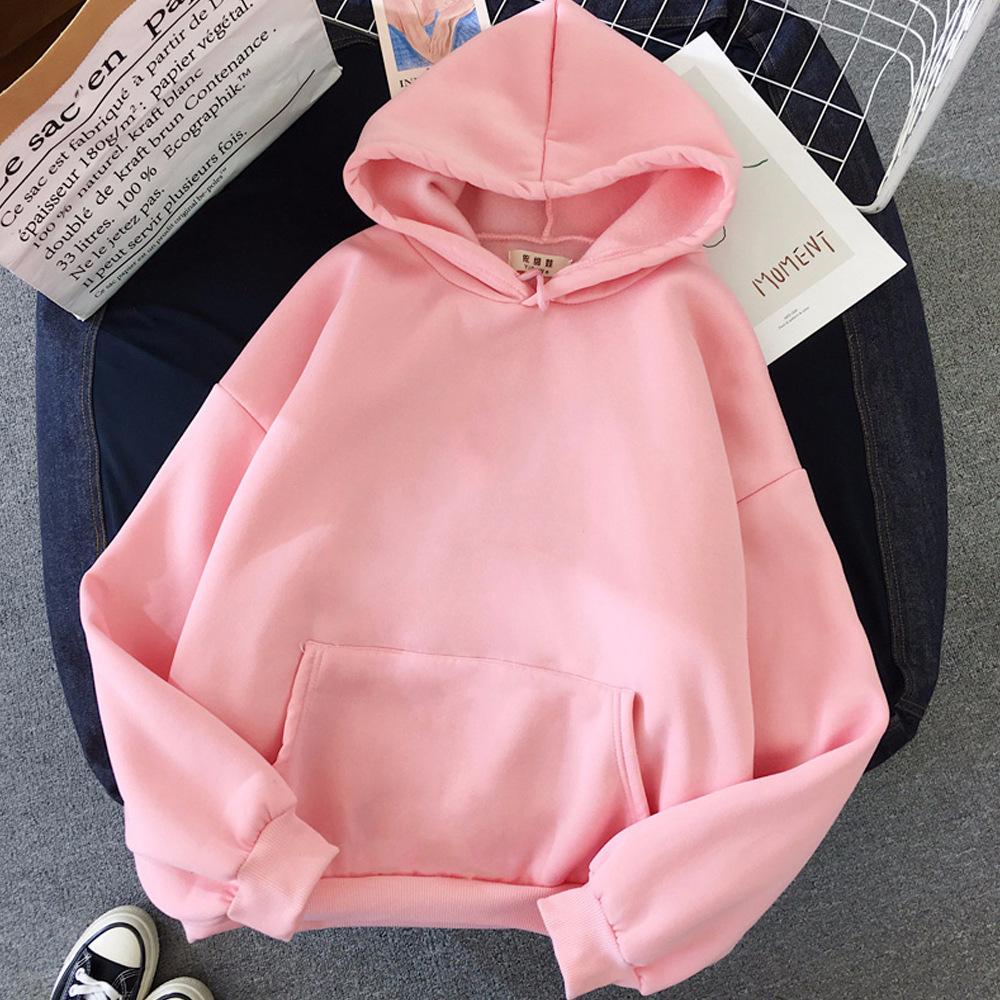 Women's Blank Solid Color Hoodie 2024