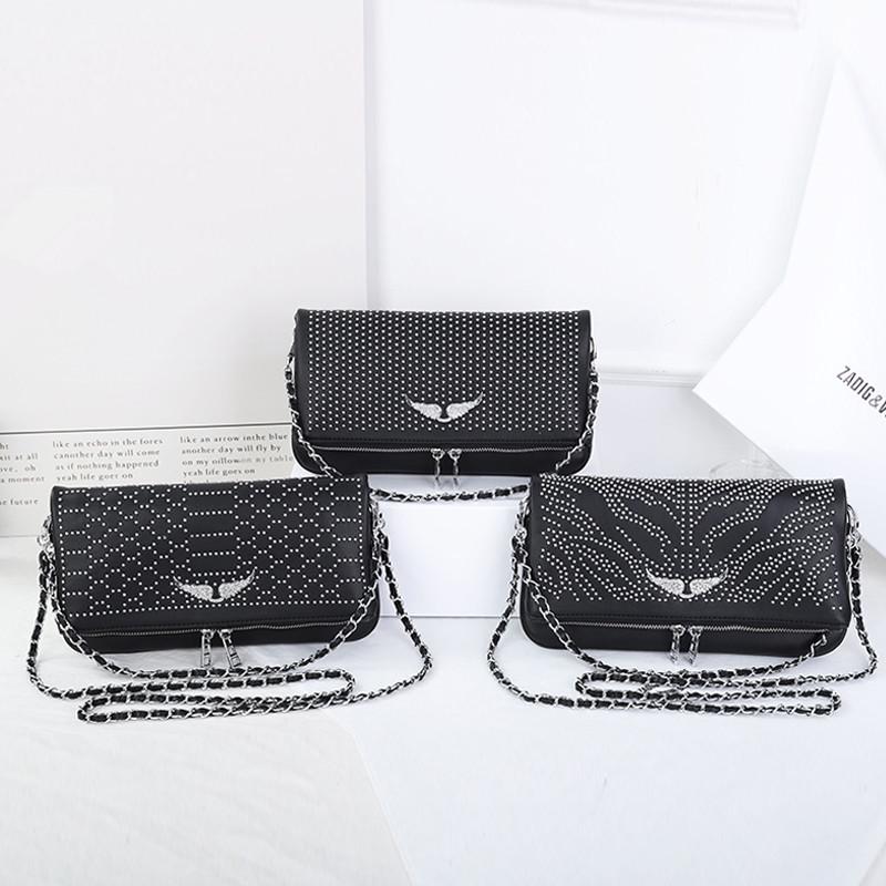 Новая женская сумка-клатч через плечо с крыльями и стразами 2025