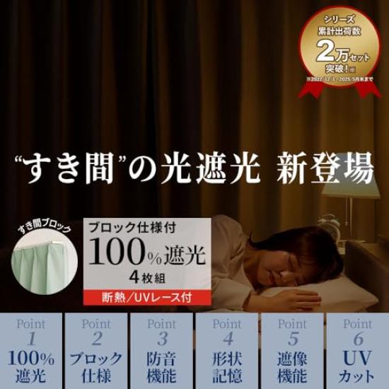 BELLUNA Blackout Set of Thermal Heat UV Memory Energy for Bedrooms and Living Thick Room Day and Night Solid 100cm Wide 185cm Long x 100cm Wide of