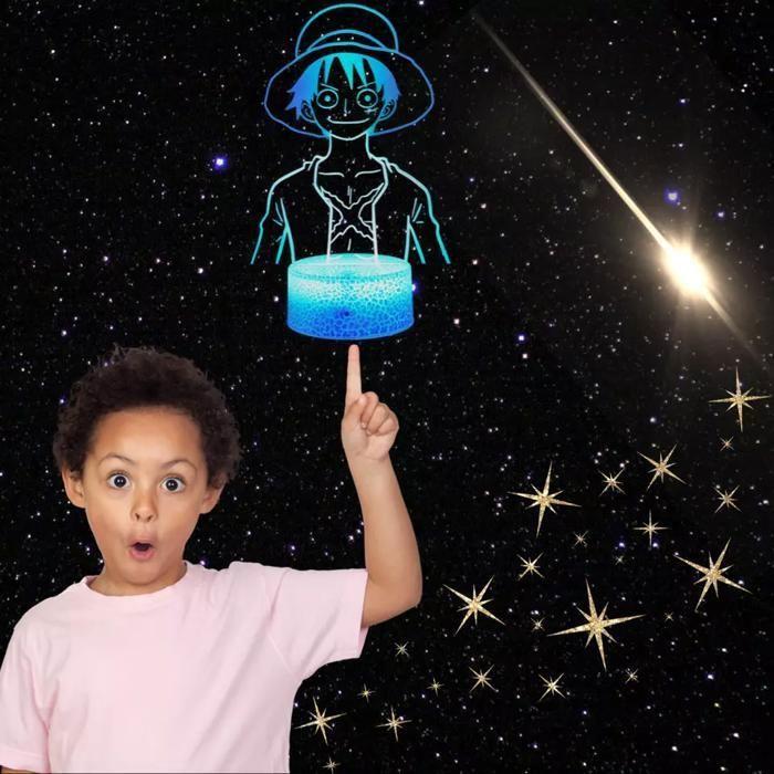 3D LED Ночник - Ван Пис - Луффи - Разноцветный - Сенсорный - Декоративный