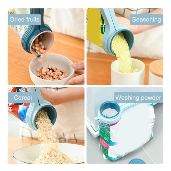 Bag Clip with Pour Spout Food Bag Clips for Sealing Reusable Plastic Cap Sealer