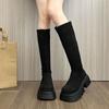 Сапоги женские маленькие мужские, но сапоги до колена 2024 осень новые эластичные и тонкие высокие рыцарские сапоги ретро