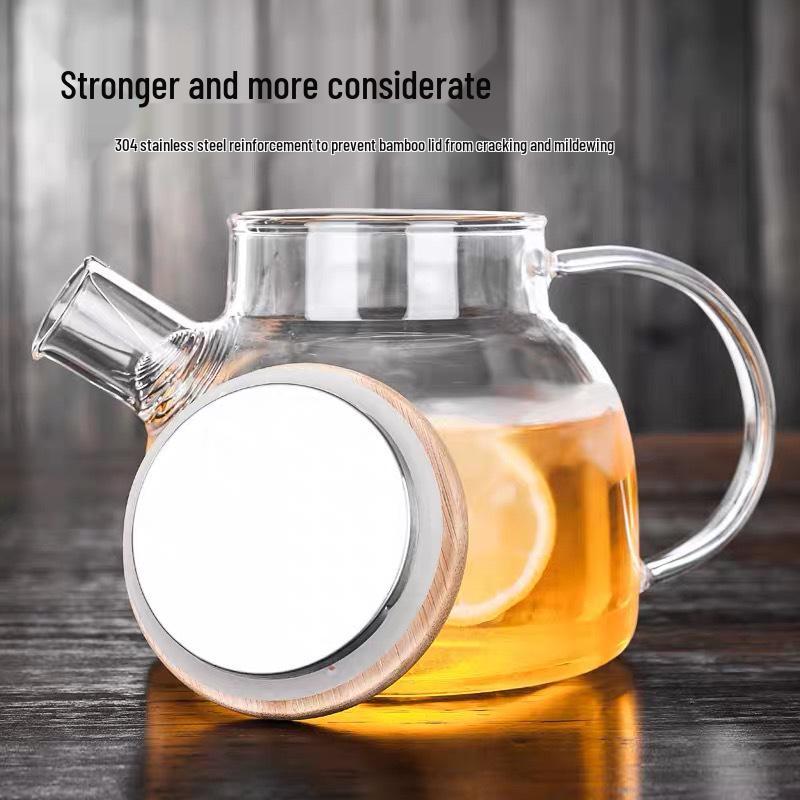 Heat-Resistant Glass Teapot & Cold Water Jug, Explosion-Proof, Large Capacity for Juice or Flower Tea