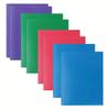 5pcs Plastic 6 Colors Folder with Pockets and Prongs Colorful Folders with Fasteners Office School Folders