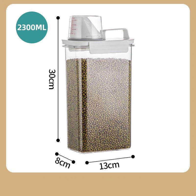 Герметичное ведро для риса с защитой от насекомых и зерновых с мерным стаканом, прозрачный вращающийся пищевой влагостойкий резервуар, кухонный ящик для хранения