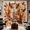 2pcs Set HD Tree Owl Decorative Curtain Yellow Tie Digital Printed Curtain Home Decoration Style Decoration Living Room Bedro