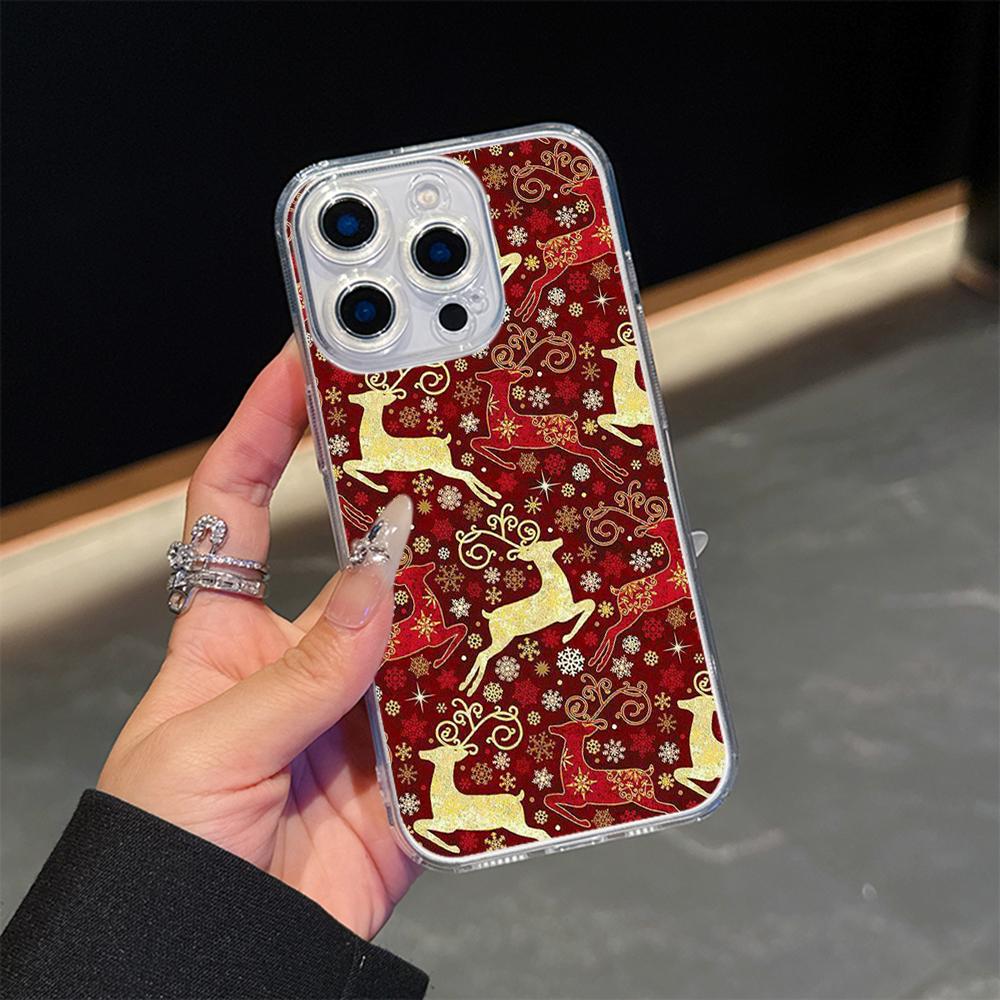 Ae112 Merry Christmas art Magsafe Прозрачные чехлы для Samsung S23 S24 Ultra S20 S21 FE iPhone 16 13 Pro Max XR Магнитная беспроводная зарядка Задняя крышка