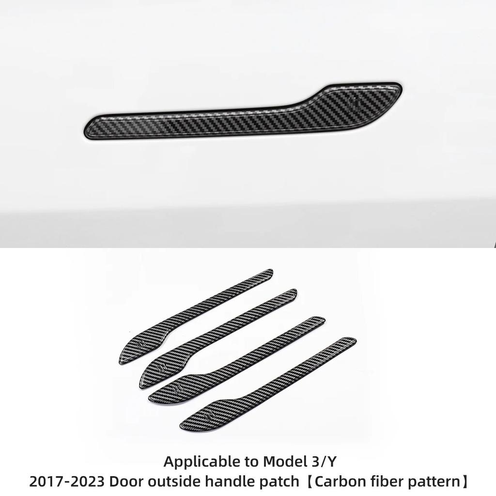 LUCKEASY для Tesla Model 3 YS 2016-2023, автомобильные аксессуары, нашивка на дверную ручку, ABS, декоративные наклейки на дверную ручку