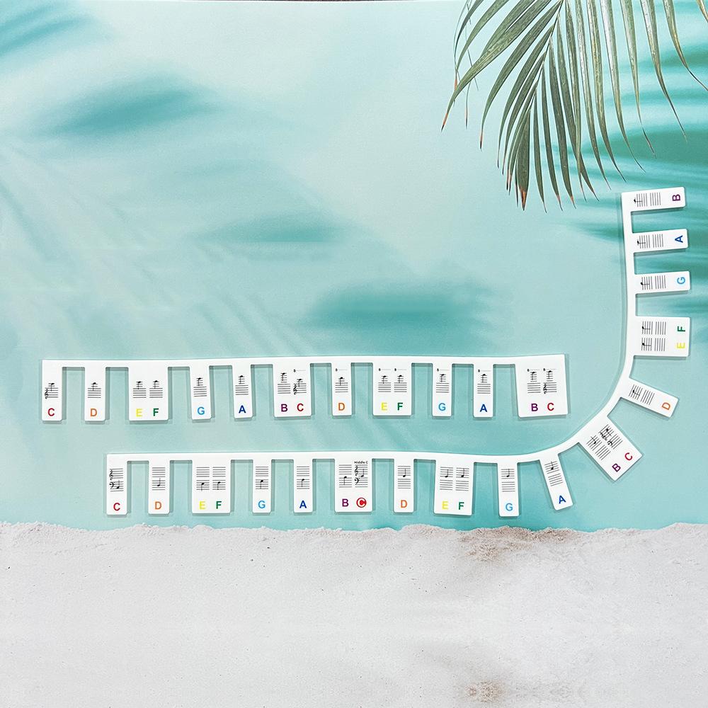 61-клавишная клавиатура фортепиано, коврик для музыкальных заметок, коврик из силикагеля, съемная клавиатура фортепиано, этикетки для заметок на палец