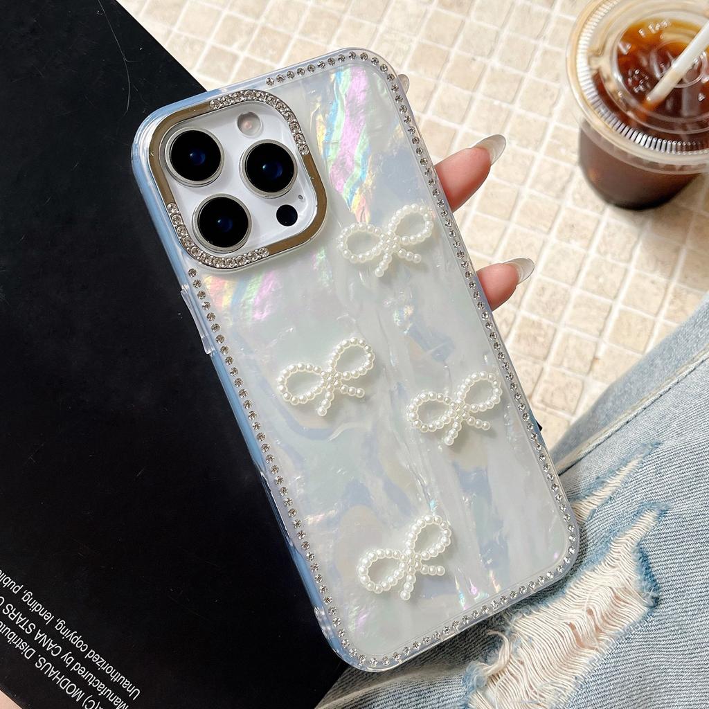 Красивый чехол с узором ракушки Ins Love для iPhone 16, новый чехол для телефона Apple 15 Promax, модный, с блестящими бриллиантами