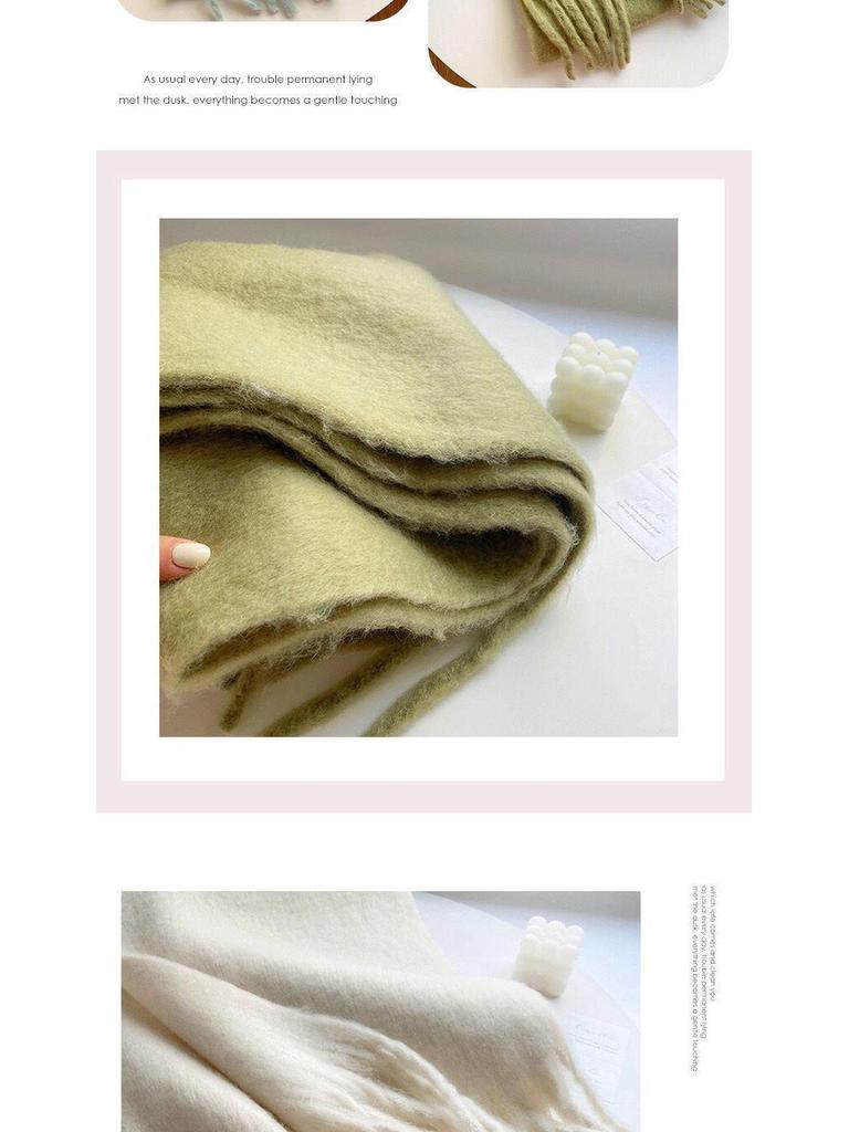 Unisex Mohair Scarf: Solid Color, Warm Winter Shawl