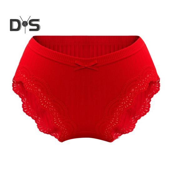 Women Panties High Waist Lace Solid Color Soft Seamless Elastic Quick Dry Anti Septic Anti Shrink Lady Briefs Underpants Female Underwear