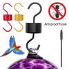 Подвесной крючок для кормушки для птиц, прочный, с максимальной грузоподъемностью, с двумя головками, защита от муравьев, S-образный крючок, держатель для кормушки для колибри с щеткой