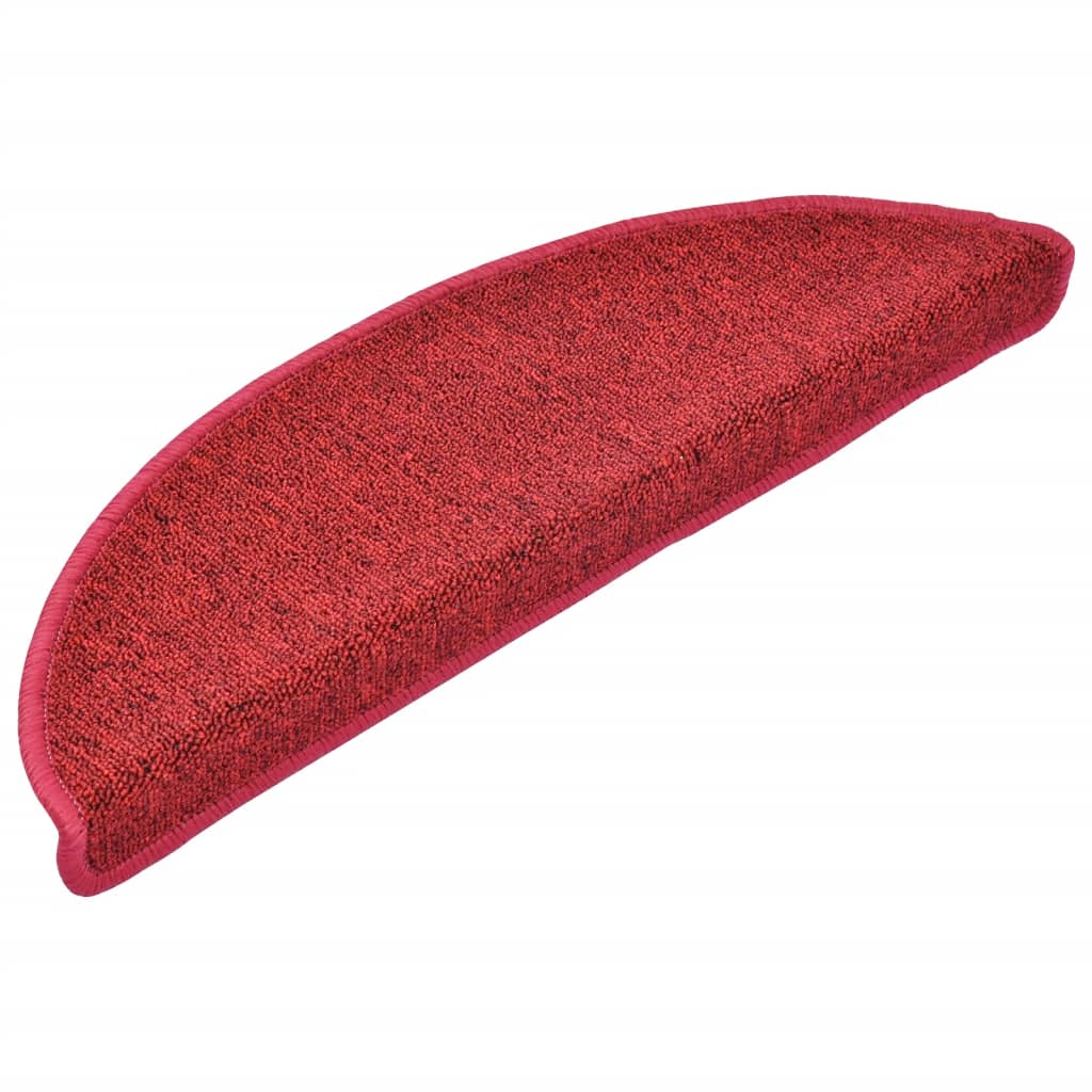 Vidaxl Maty Na Schody 15 Szt. 56X17X3 Cm Czerwone Półokrągłe