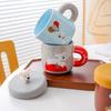 Креативная мультяшная кружка керамическая чашка чашка для воды с крышкой милая кофейная чашка детская чашка для воды подарок на день рождения