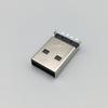 Разъем USB 2.0 Папа, Поверхностный монтаж, Изогнутый контакт, 180°, 4-контактный SMT, Черный компаунд, Железный корпус, Медный контактный вывод