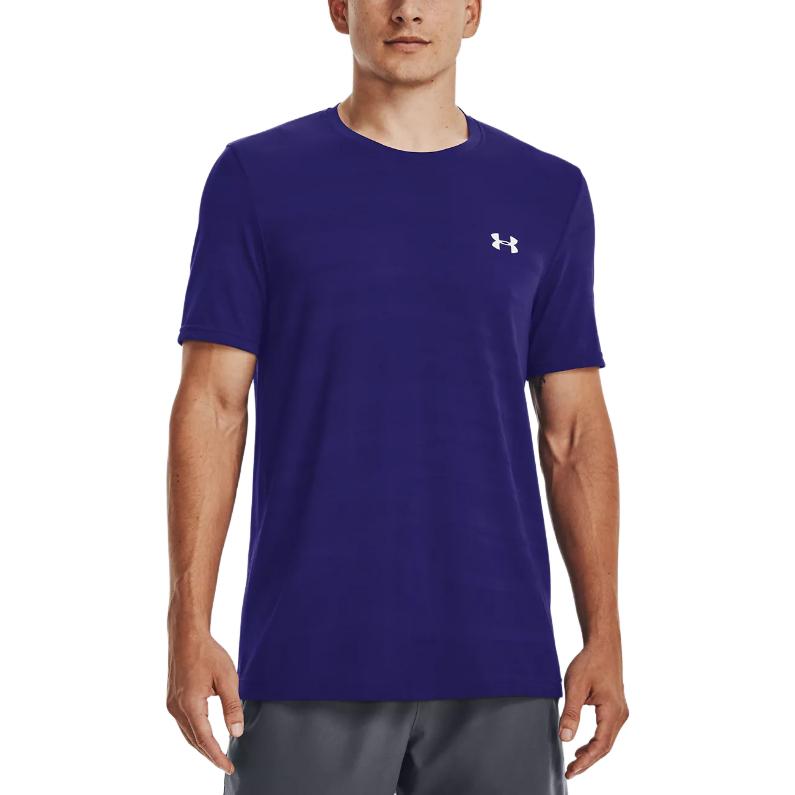 Under Armour Однотонная свободная футболка с круглым вырезом и коротким рукавом, мужские топы Sonar-Blue 1373726-468
