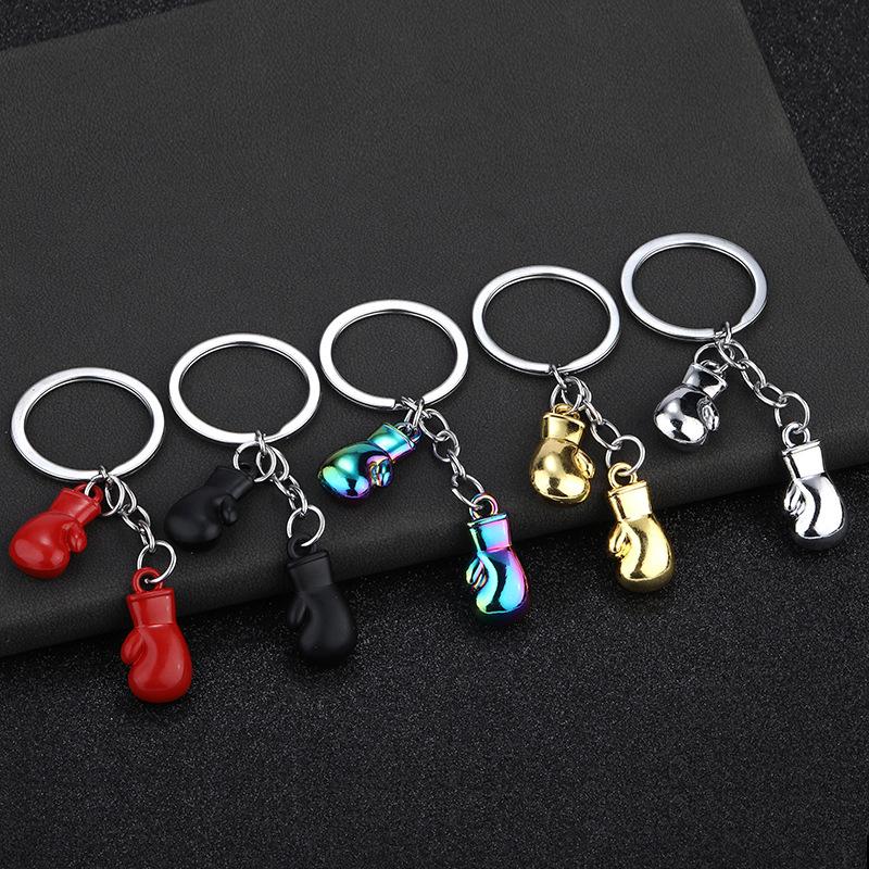 Unique Boxing Gloves Keychain Personalized Simulation Fitness Equipment Pendant For Men Women Couple Car Keys Pendant Gifts
