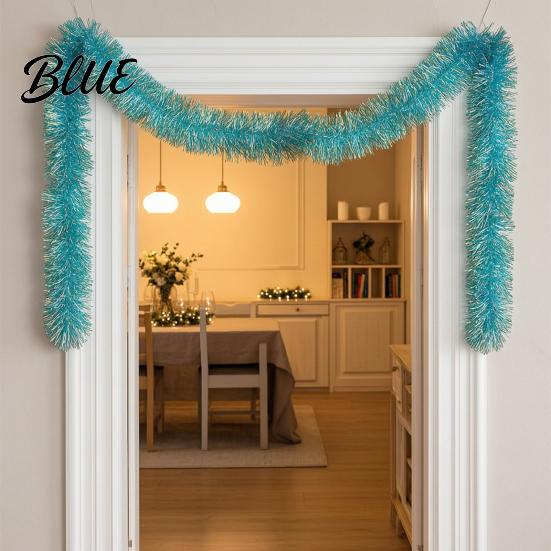DIY Гирлянда-лента 78 дюймов Розовый мишурный Рождественское украшение Блестящая металлическая витая спираль для дома Рождественской елки Свадьбы Дня рождения Нового года