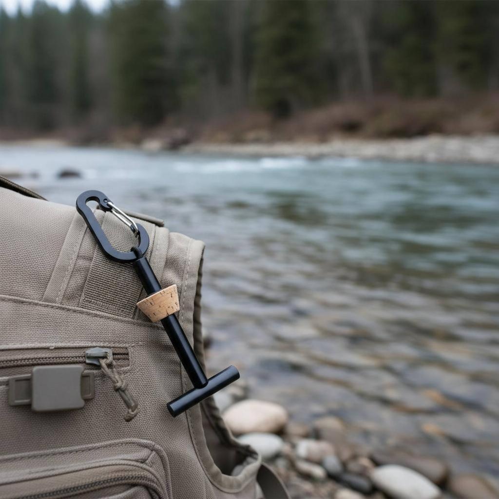 Fly Fishing Tippet Spool Holder Black Tippet Holder Sports Equipment Aluminum Metal