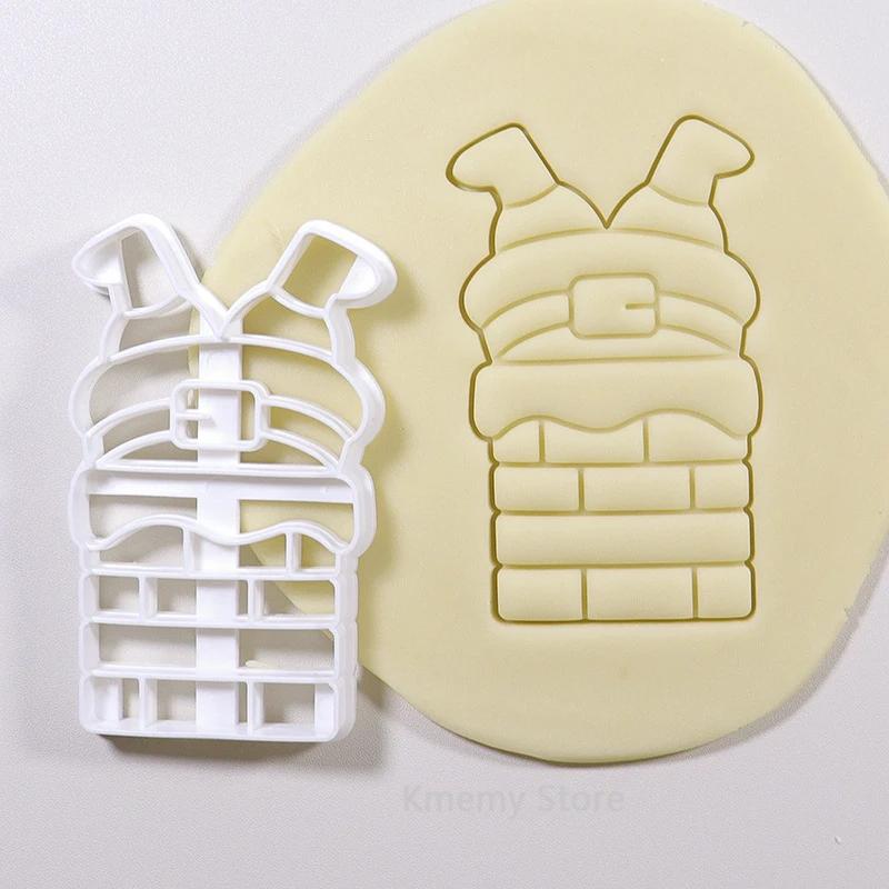 Merry Christmas Cookie Embosser Mold Cartoon 3D Santa Claus Snowman Crystal Ball Fondant Stamp Cake Decorating Tools for Baking