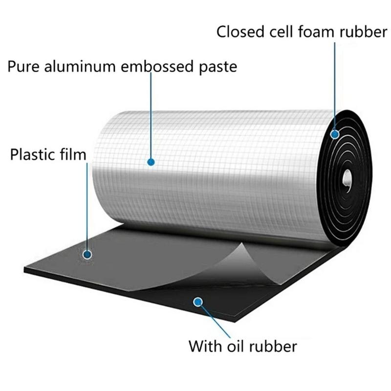 Car Acoustic Insulation Pad Auto Hood Engine Heat Insulation Sheet 50x200cm Aluminum Thermal Insulation Auto Accessories
