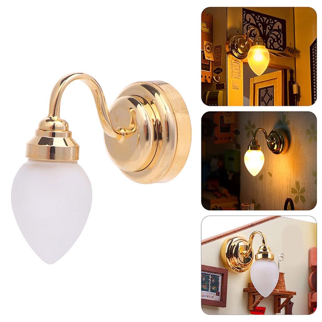 Кукольный домик 1/12 масштаб матовый стеклянный абажур настенный светильник бра для миниатюрного украшения спальни ремесло модель проект дисплей