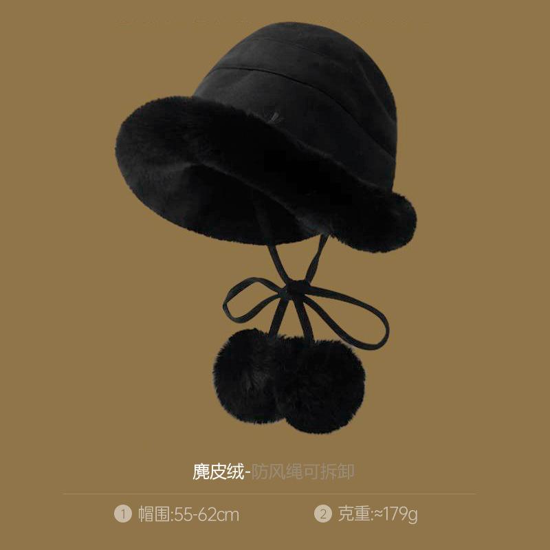 Осенне-зимняя утолщенная плюшевая шапка женская плюшевая панама с загнутыми краями, морозостойкая, элегантная, ветрозащитная, теплая, защита ушей, монгольская шапка-тазик