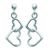 [H7364] - Silver 'Love' Silver Earrings - 9x15 Mm