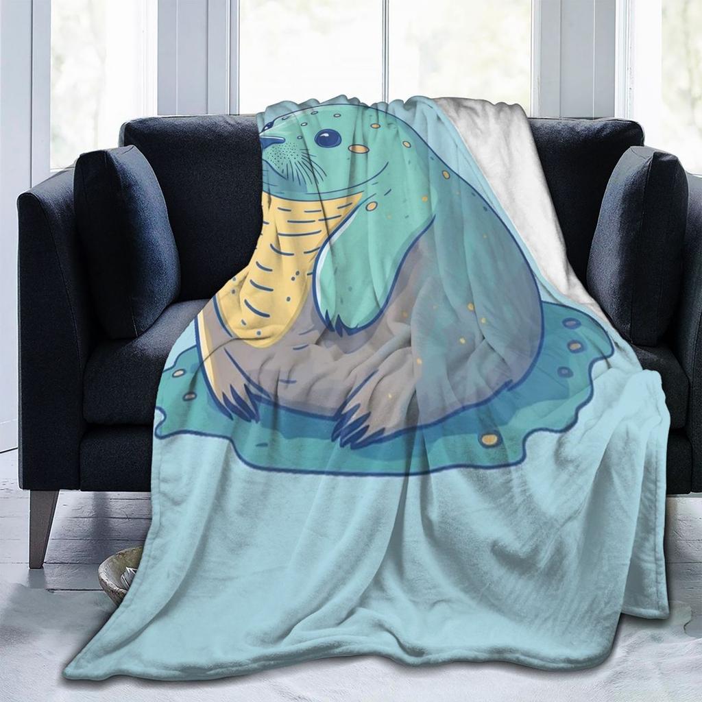 Adorable Fat Baby Chonky Seal Blankets Flannel Sofa Throw Blanket Multi-function for Couch Bedding Office Throws Bedspread Quilt