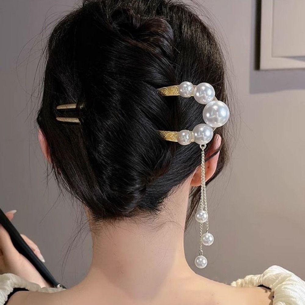 U-образная заколка для волос с имитацией жемчуга вилка для волос головной убор в китайском стиле палочки для волос для женщин