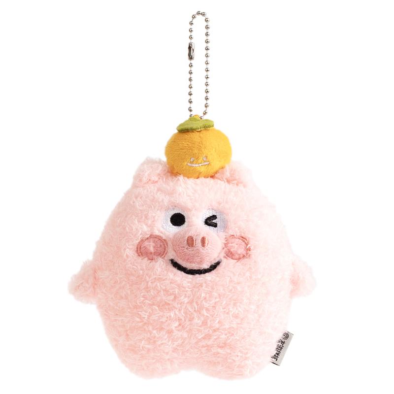 Mini Pink Pig Plush Stuffed Toys Bag Pendant Keychain Desktop Ornament Decompression Toy Birthday Gift For Kids Friends