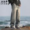 Мужские джинсы JEEP SPIRIT в стиле ретро, свободного кроя, с прямыми штанинами