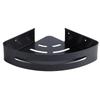 Wall Hanging Space Aluminum Double Layer Storage Rack Corner Shelf for Home Bathroom Black