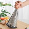 Stainless Steel Cone Cheese Grater with Wood Handle 3 Sided Vegetable Shredder for Grating Cheese Chocolate Vegetables Kitchen Shredder for Parmesan
