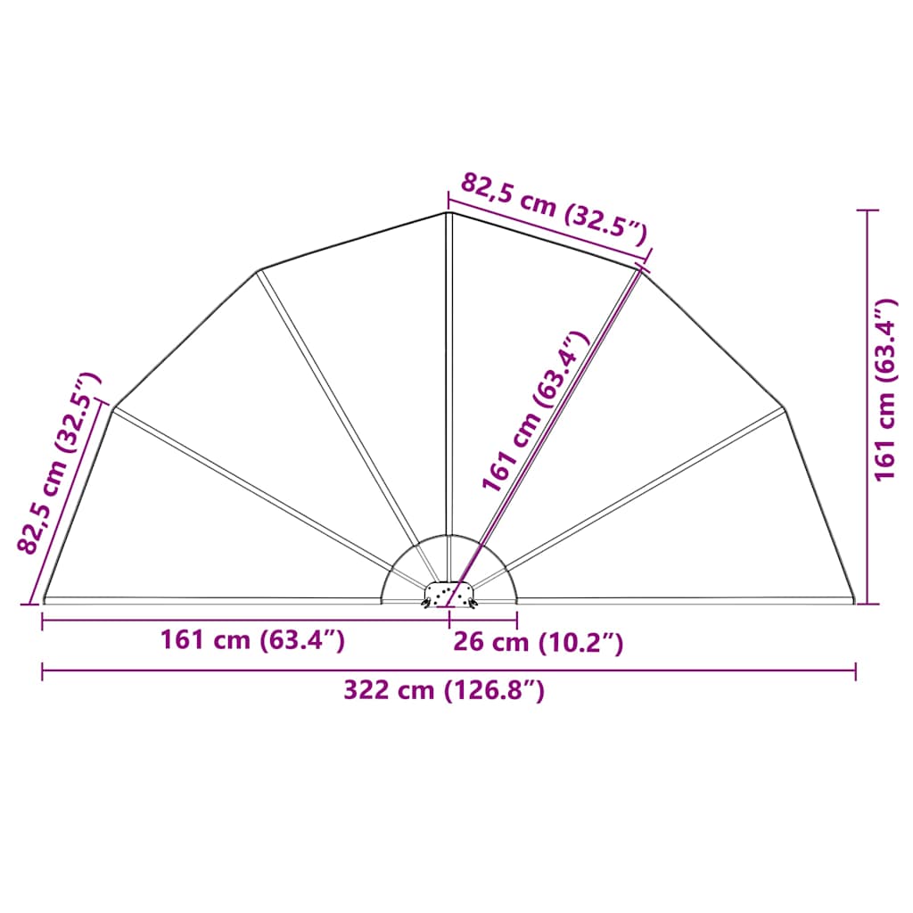 Folding Patio Side Fan Grey 160 cm