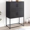 VidaXL Black Buffet 68.5x38.5x107 Cm Steel, Cabinet, Sideboard, Storage Cabinet, Cupboard, Highboard, 846482