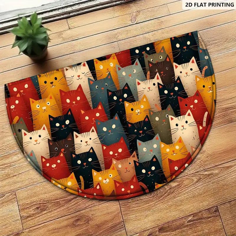 60*90cm Cat Printed Floor MATS, Decorative MATS for Entering and Leaving The House, Anti-slip Foot MATS for Bathrooms and Toilets
